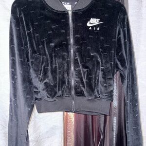 Nike Women's Black Velvet Bomber Jacket